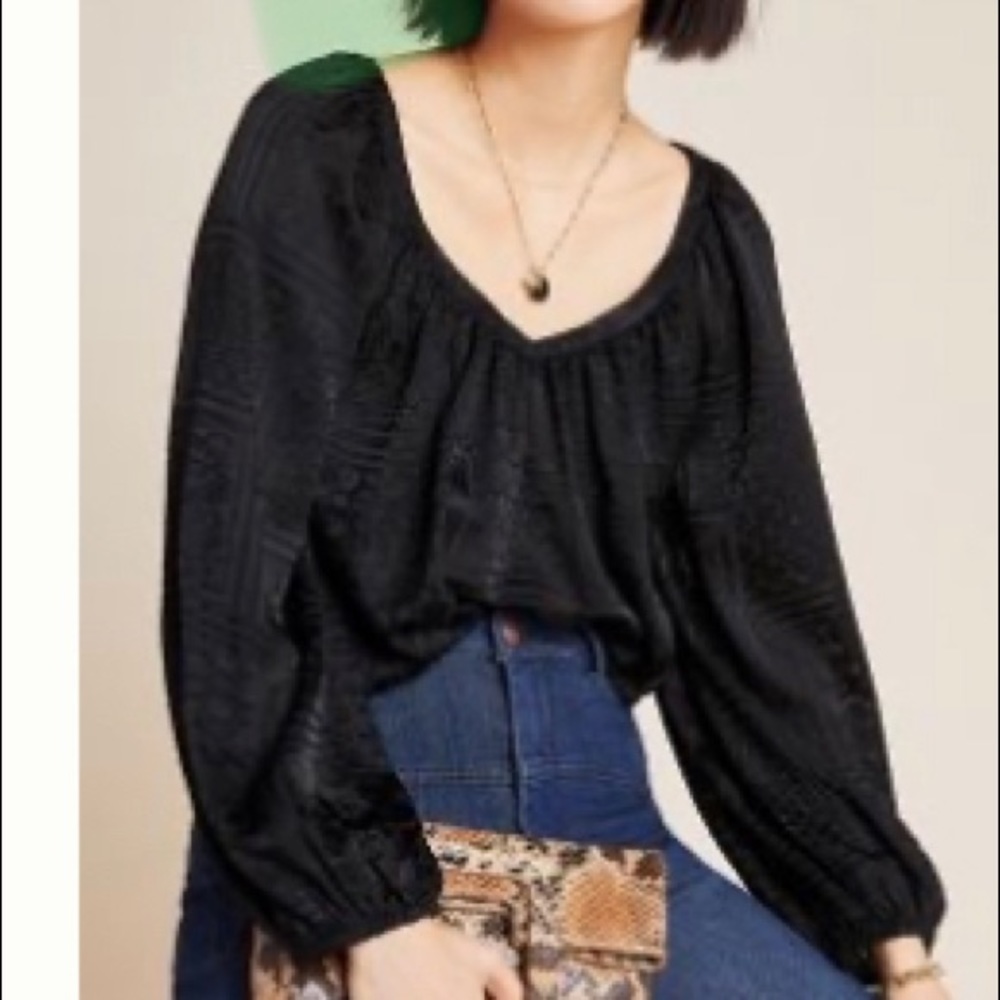Anthropologie Maeve Burnished Velvet Top NWT